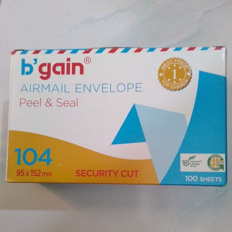 

Amplop airmail 104. 95*152mm (80gsm) isi 100 lembar/pack
