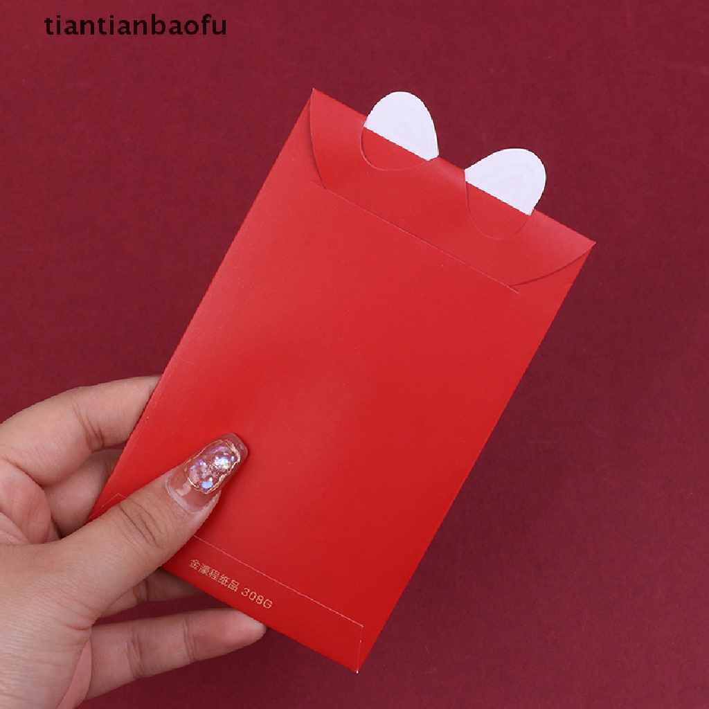 [tiantianbaofu] 6pcs 2023tahun Baru Kelinci Kartun Merah Paket Lipat Amplop Merah Butik