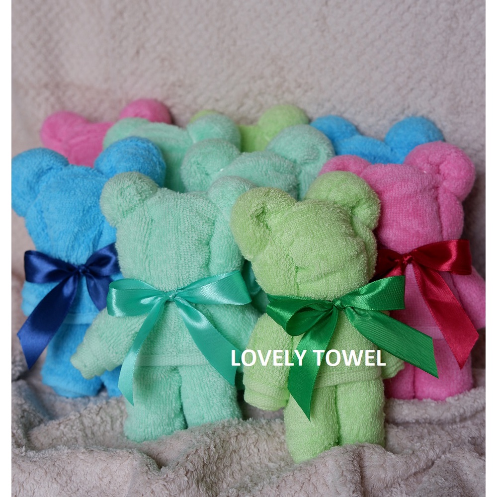 Souvenir Handuk  Muka Teddy / Beruang / Souvenir Ulang Tahun / Souvenir Pernikahan 30 x 70 cm