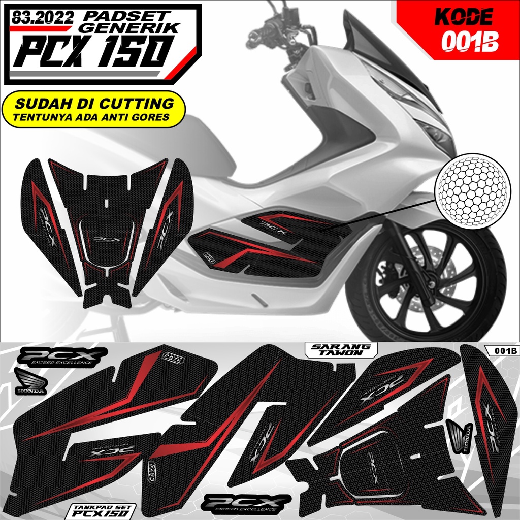 STIKER PAD FULL SET TANKPAD SIDEPAD BAWAH DAN SAMPING ALL PCX 150 2018-2020 MOTIF KARBON SARANG TAWO