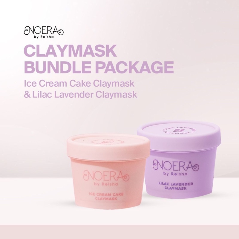Noera Claymask Bundle Package - Clay Mask Ice Cream Vanilla &amp; Clay Mask Lilac Lavender