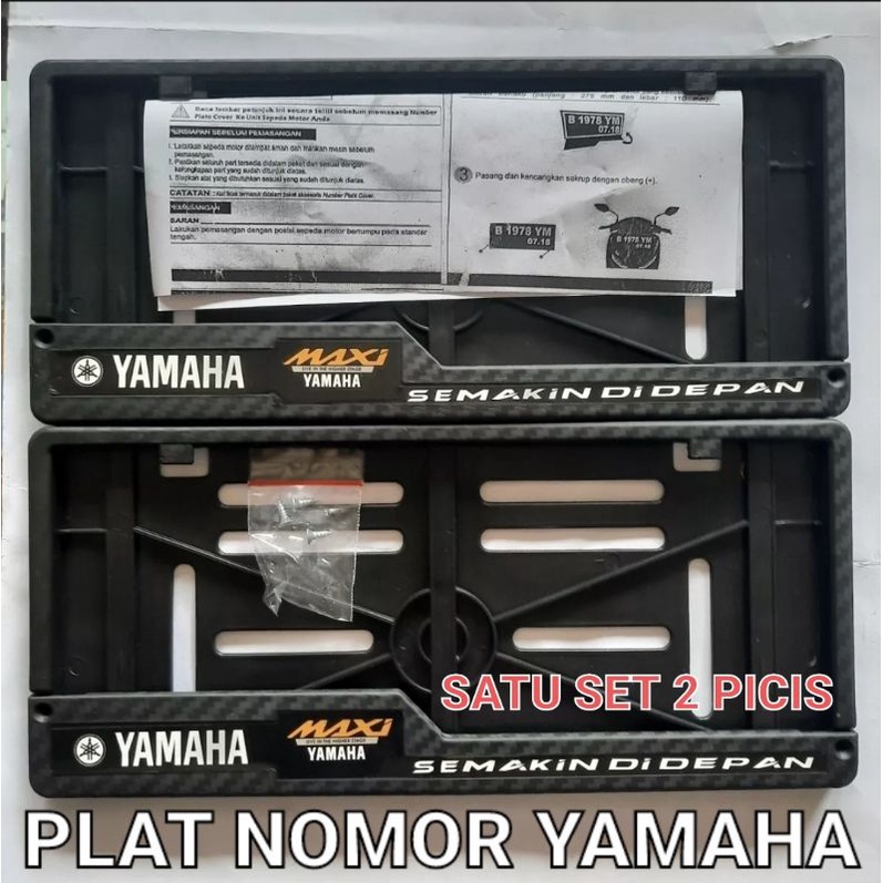 Dudukan Plat Motor Yamaha Maxi Bluecore Satu Set Depan Belakang