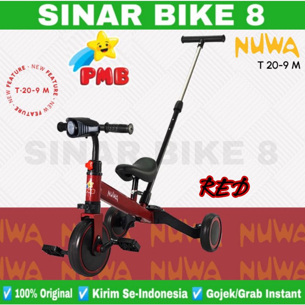 Sepeda Anak Balance Bike PMB NUWA T20-5 (3 In 1) dan T20-9 M (4 In 1) Musik Tricycle Toddler Anak