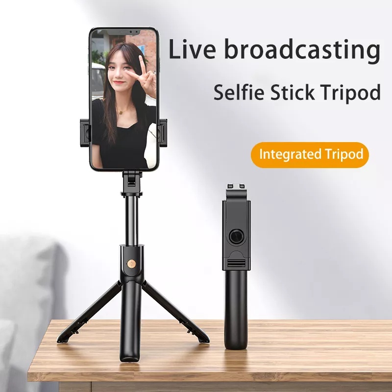 Tongsis Tongkat Narsis Selfie stik putar 360 derajat tripod bluetooth kontrol jarak jauh