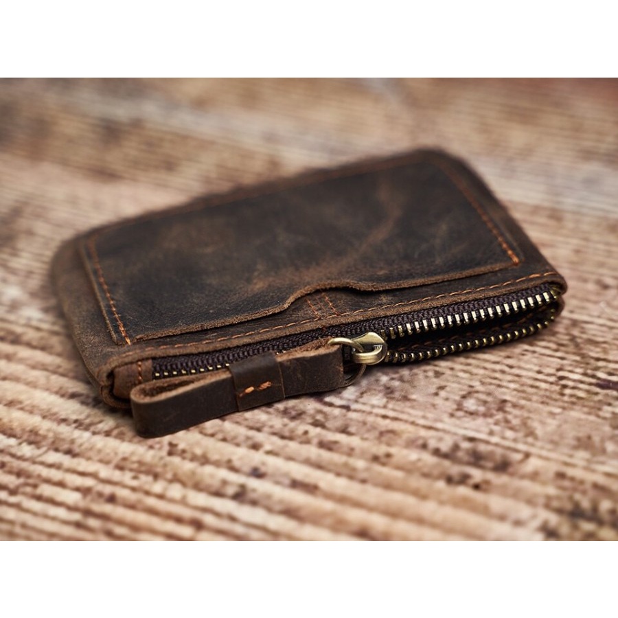 Dompet Koin Kartu Stnk Motor Mobil Kulit Asli Crazy Horse Vintage P04