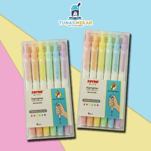 

Penanda Berwarna Highlighter Joyko HL-77-6 Warna Pastel Color