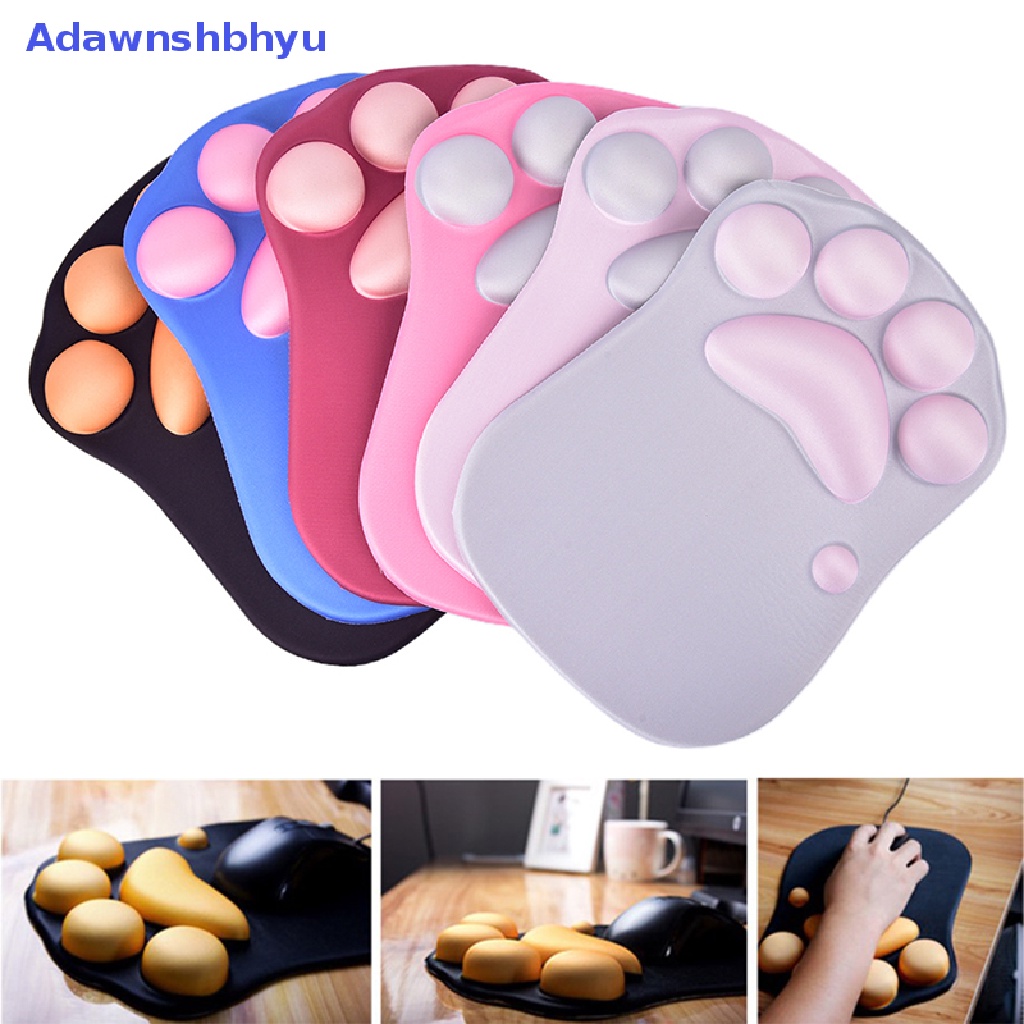 Adhyu Motif Kaki Kucing Silicone Gel Mouse Mat Soft Wrist Pad Sandaran Tangan Wrist Cushion ID