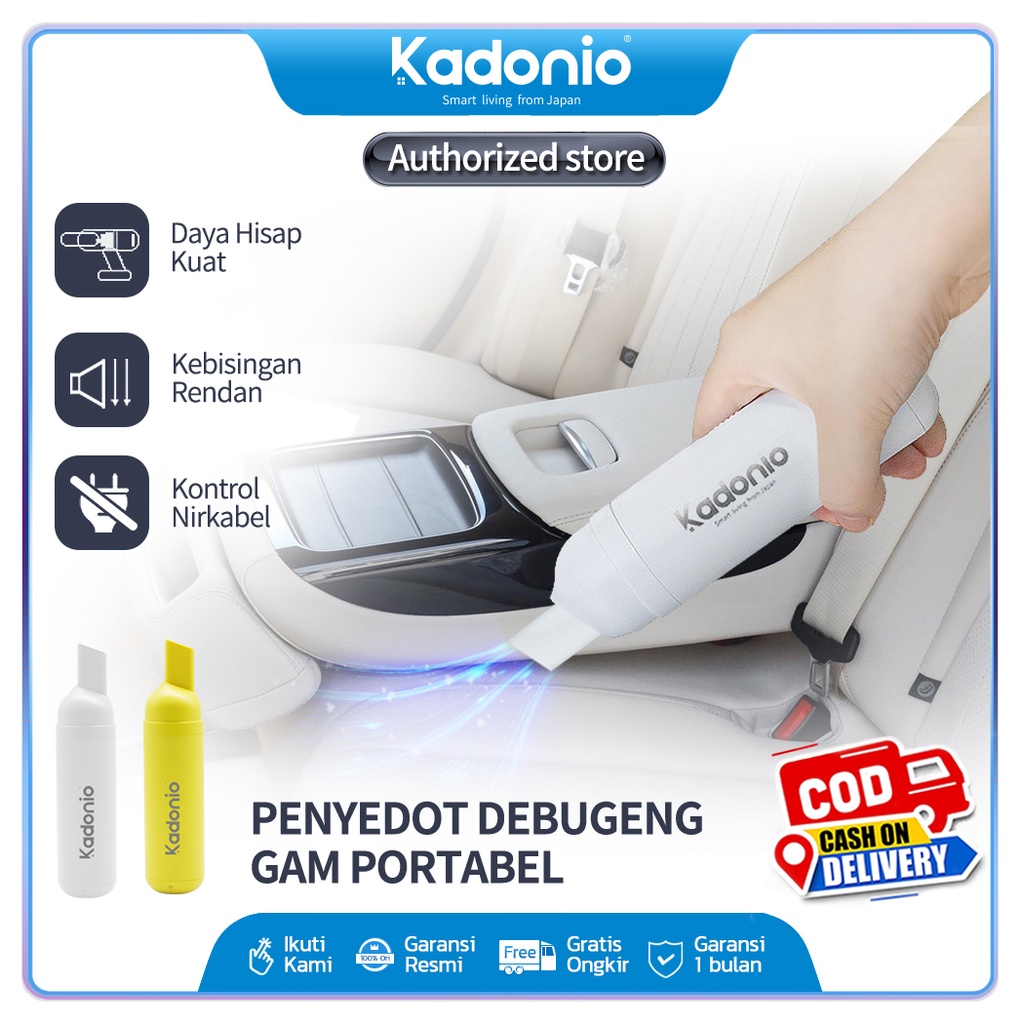 Kadonio Car Vacum Cleaner Penyedot Debu Mini Portable Mobil/Rumah Vakum Wireless Nirkabel USB Cas Handheld sedot debu mini