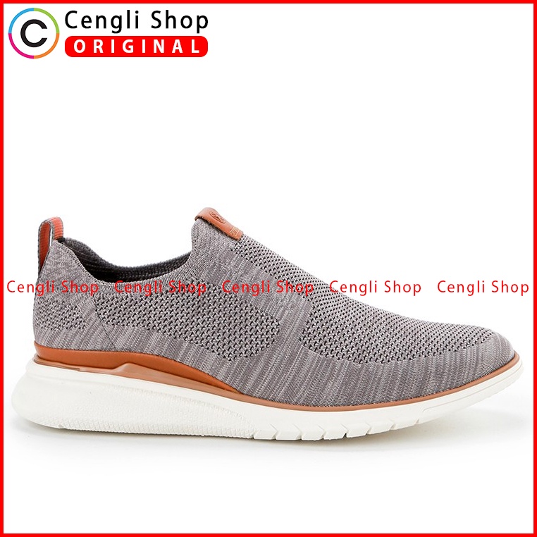 HM012 SEPATU SLIP ON HUSH PUPPIES PRIA ORIGINAL CASUAL KETS BRANDED ABU-ABU GREY
