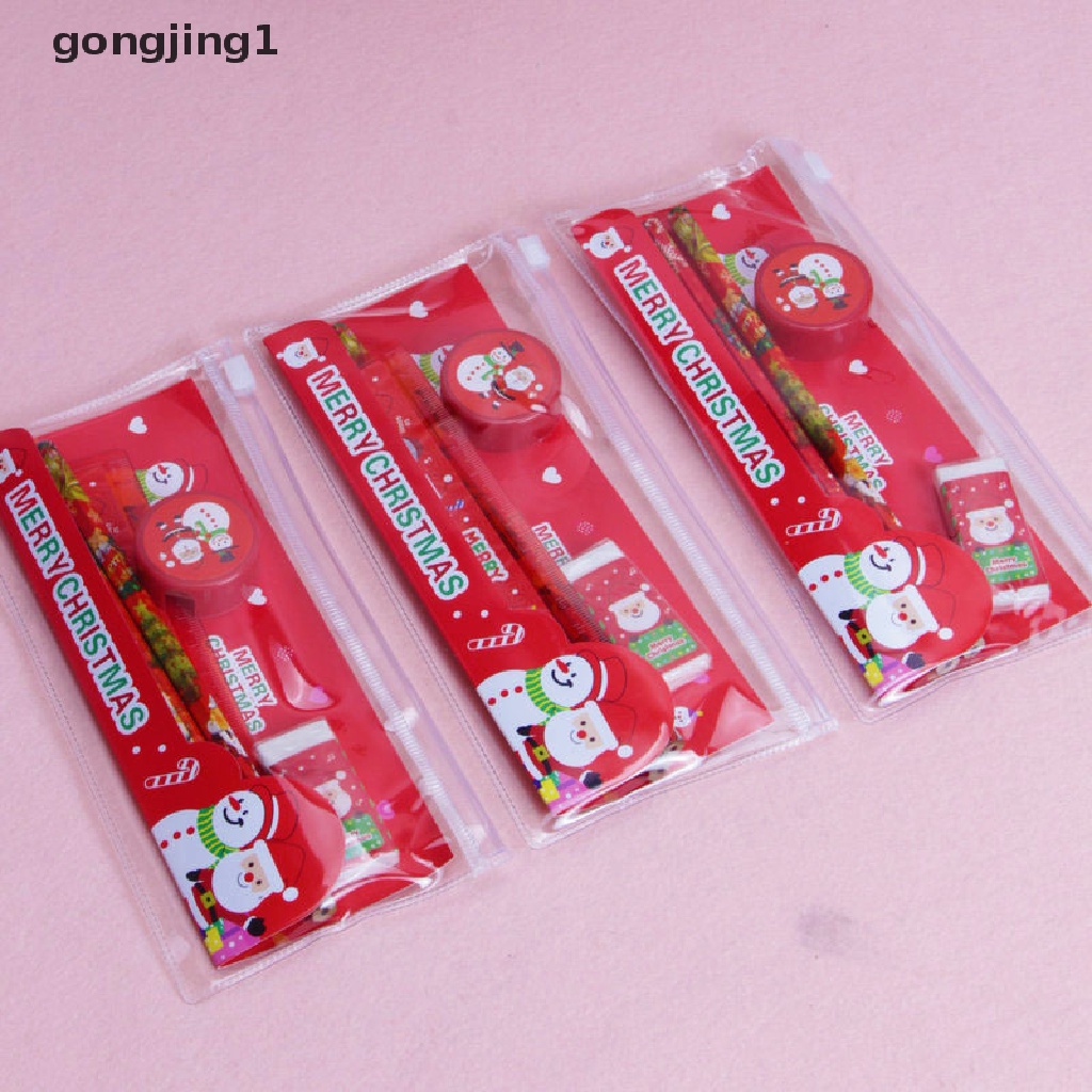 Ggg 5Pcs /Pack Set Alat Tulis Natal Lucu Pengasah Pensil Alat Tulis Kado Sekolah ID