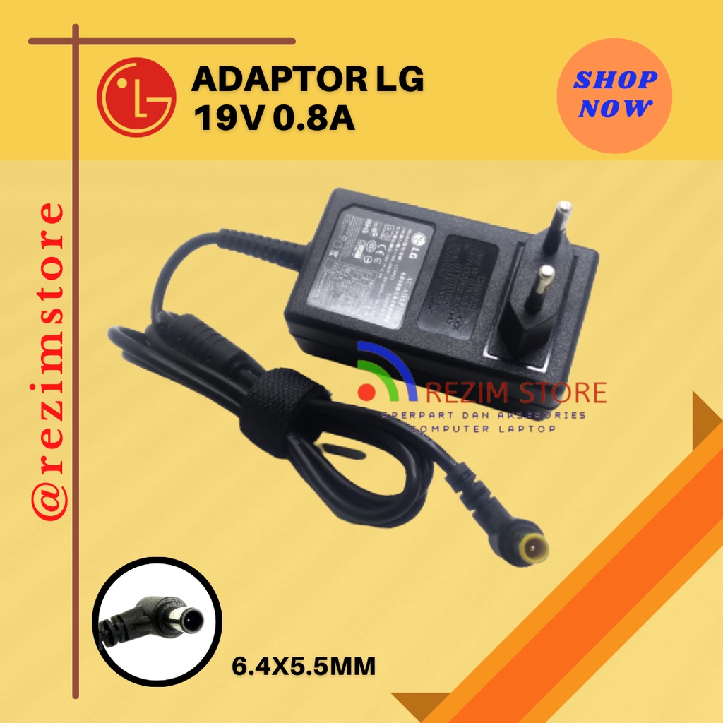 Adaptor Charger TV monitor LG 19v 0.8A ORIGINAL LG ADAPTOR TV LED 20 INCH SAMPAI 24 INCH