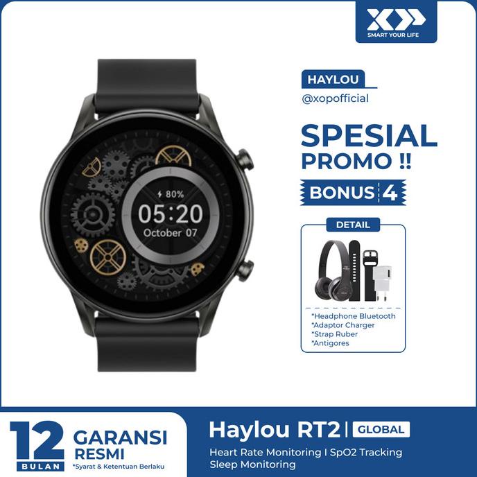 Haylou Rt2 Ls10 Smartwatch Ip68 Sport Spo2 Hd Display Original