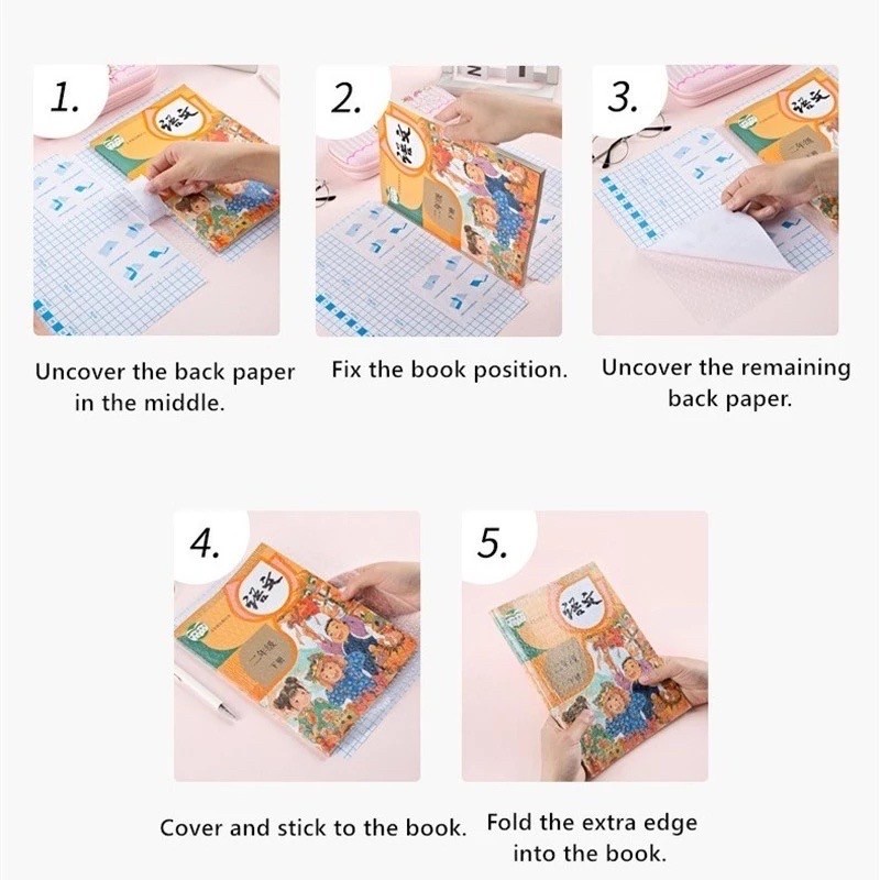 Sampul Plastik Stiker Buku Self Adhesive Book Cover - Sampul Sticker Buku ukuran Kwarto Boxy LKS - Sampul Sticker Buku Tulis Buku Cetak Buku LKS