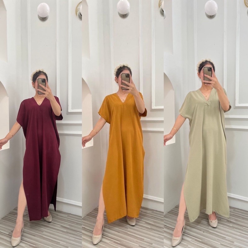 LONG SQUARE CRINKLE AIRFLOW LONGDRESS PANJANG JUMBO LD 130