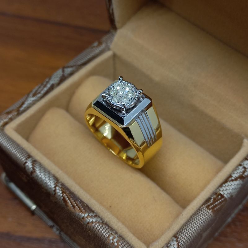 cincin fashion pria berlian asli ring perak