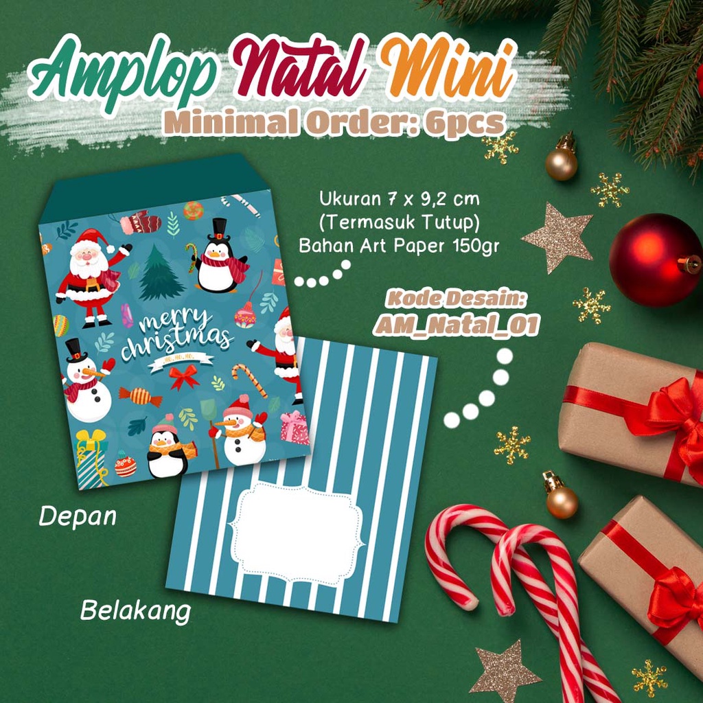 

[MINIMAL ORDER] - AMPLOP NATAL MINI - mini envelope tema natal / christmas / Angpao Natal