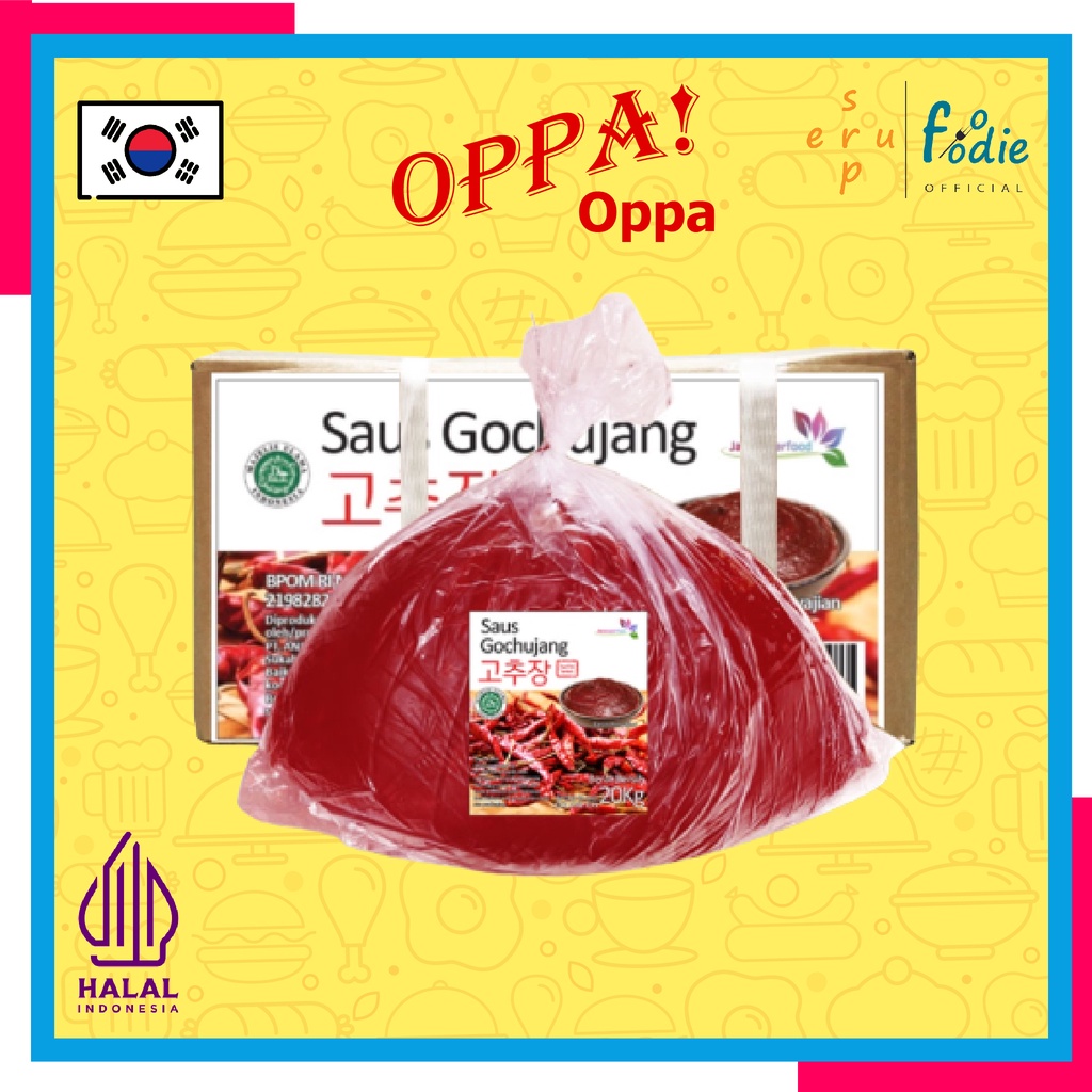 

SUPERFOODIE Saus Gochujjang/ Saos Gochujjang / Hot Paper Gochujjang/ Sambal Pasta/ Sambel Pasta Pedas Gochujjang Asli Korea Halal 20000 Gram