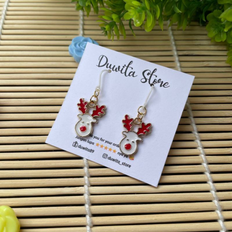 HANDMADE ANTING ANAK/DEWASA KAIT PLASTIK MOTIF SANTA CLAUS-2 (Alloy)