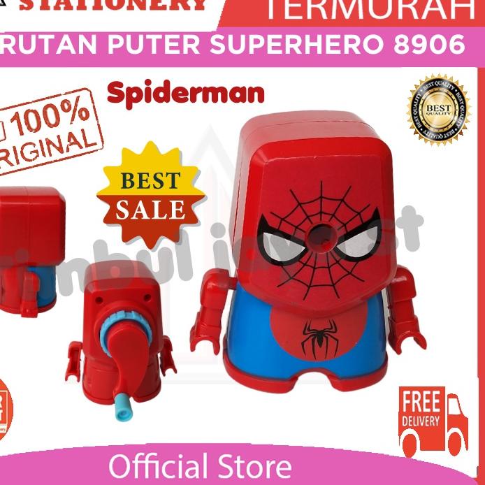 

¤¤» Serutan pensil putar sharpener portable serutan meja puter superhero Spiderman Captain America Ironman Batman 8906