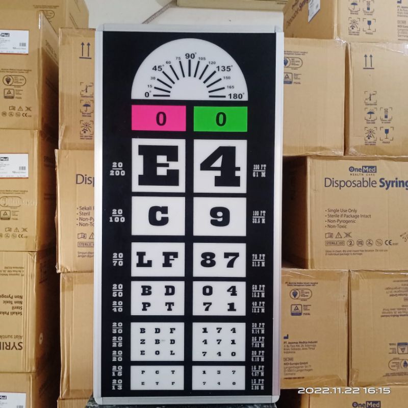 Snellen Chart Elektrik Remote / Alat Baca Test Mata