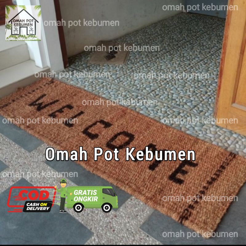 KESET WELCOME SABUT KELAPA / keset lantai welcome panjang / keset sabut kelapa polos anti licin dan 