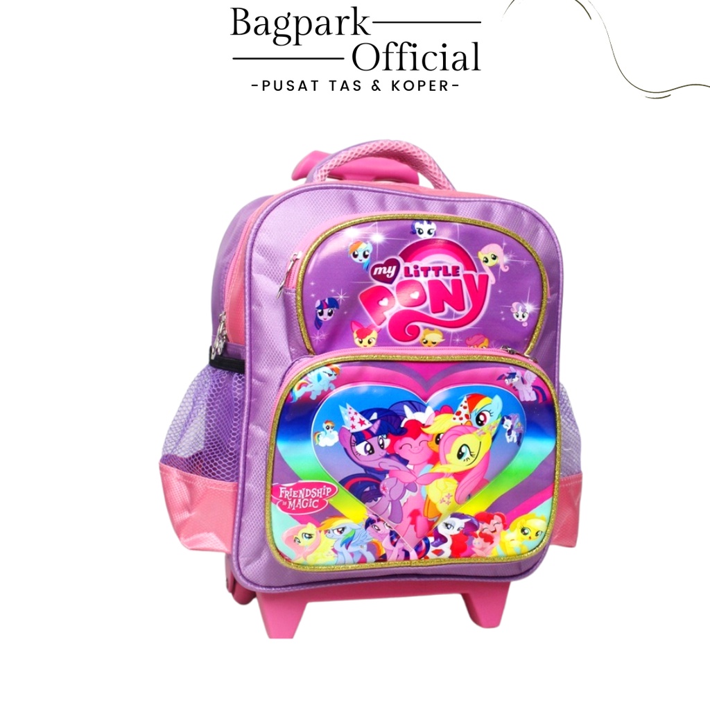 Tas Troli Anak Perempuan Import Trolley Anak Sekolah Perempuan PG TK Gambar Karakter Hello Kitty Frozen Unicorn  Tas Troli Anak Roda 2