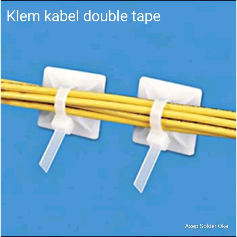 Termurah Klem Kabel Tempel Double Tape