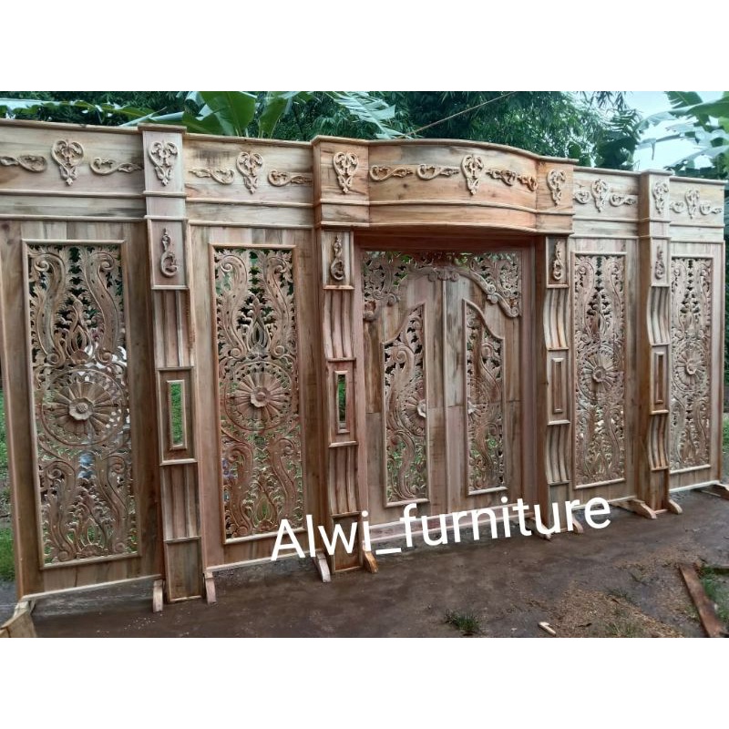 sekesel ukir pelaminan/gebyok pelaminan jepara 6m