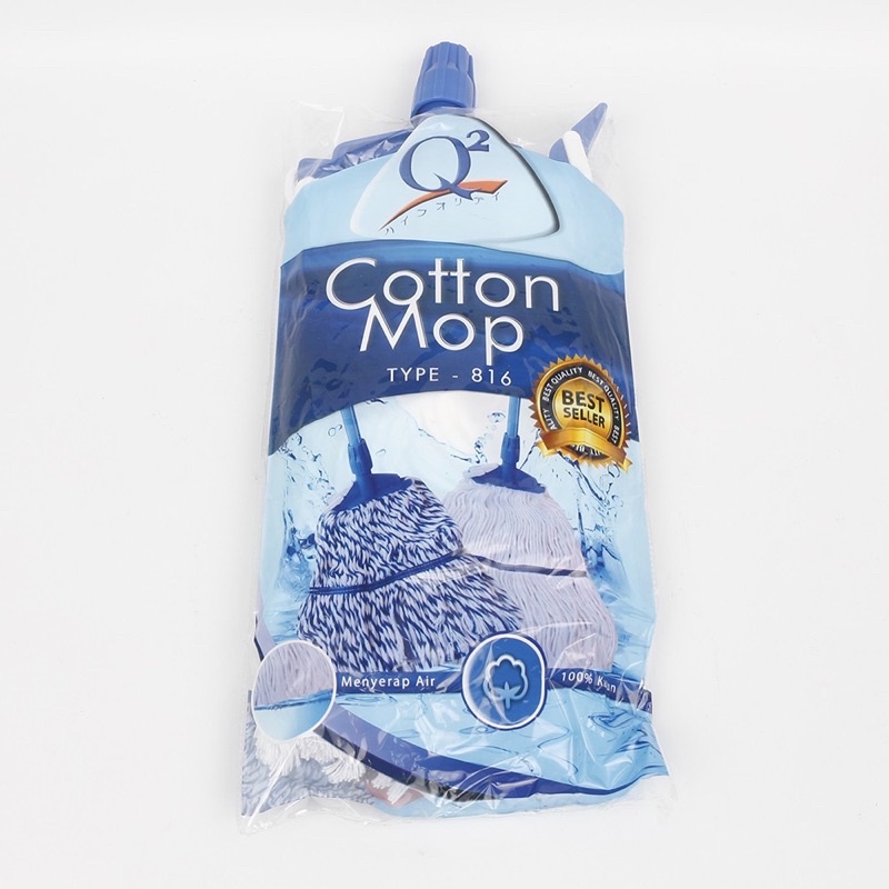 Pel Lantai Pel Jepit Cotton Mop Q2 816 Pembersih Lantai Gagang Pel Kain Pel Serat Cotton Magic Mop