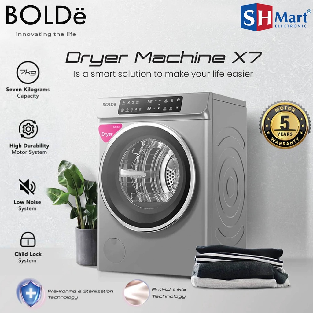 DRYER BOLDE X7 / BOLDE SMART DRYER X7 / MESIN PENGERING BAJU GARANSI RESMI