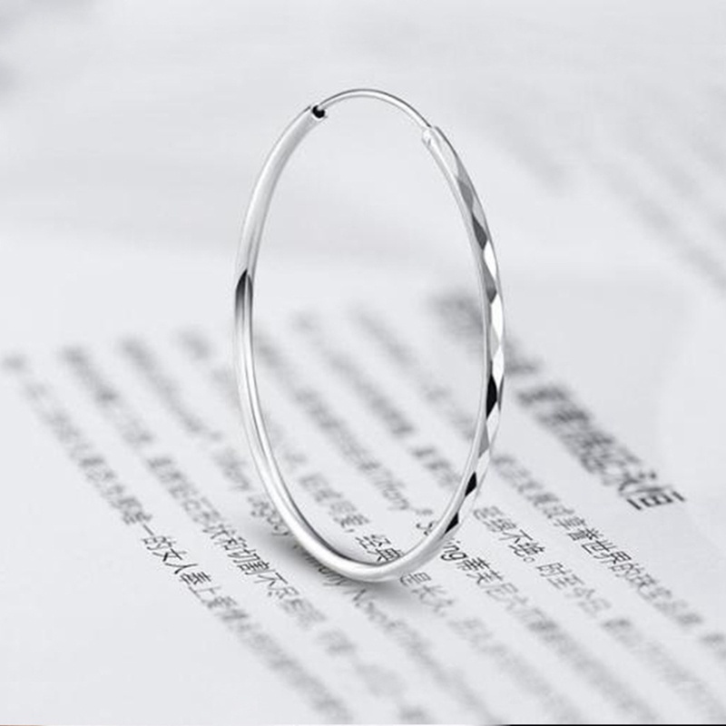 Anting Lingkaran Besar Minimalis Untuk Wanita Tidak Teratur Warna Perak Geometris Anting Hoop Pakaian Kasual Fashion Perhiasan