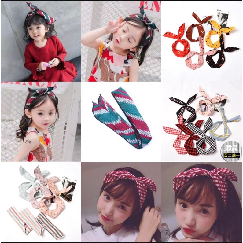 bando kawat chibby polkadot bahan handuk // bandana chibi korea termurah