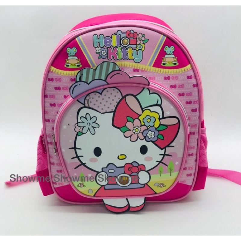 SHOWME TAS RANSEL ANAK SEKOLAH PAUD - TK 13INCI TIMBUL KUALITAS PREMIUM KITTY - HELLO KITTI BAHAN TEIGA