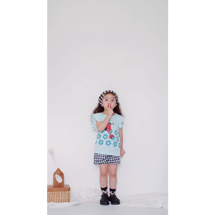 Tokomilkan - Setelan Baju Anak Perempuan Lady Ruffle | Baju Anak Perempuan Bahan KATUN