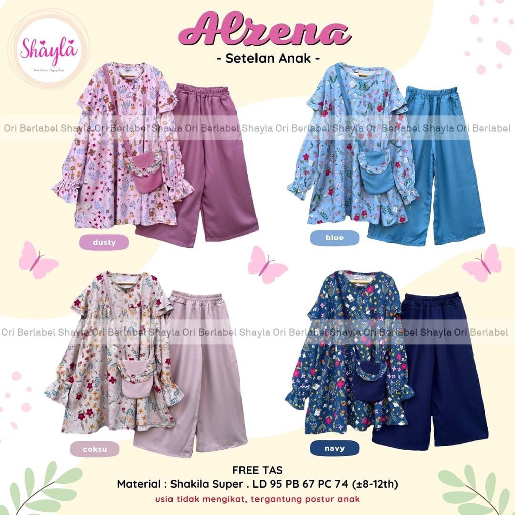 Alzena by Shayla - Setelan Tunik dan Celana Kulot Anak Perempuan