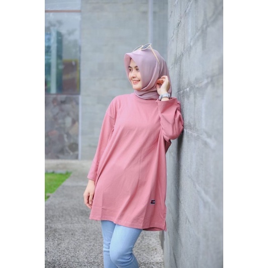 Atasan Oversize Wanita Jumbo / Kaos Oversize Wanita 3/4 Polos