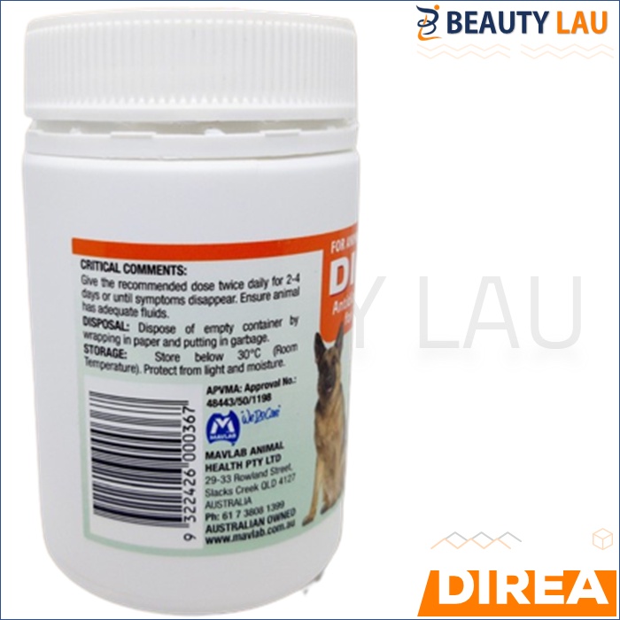 DIREA OBAT ANTI DIARE MENCRET ANAK KUCING KITTEN ANJING PUPPY OBAT KUCING PER TABLET KERACUNAN MAKANAN