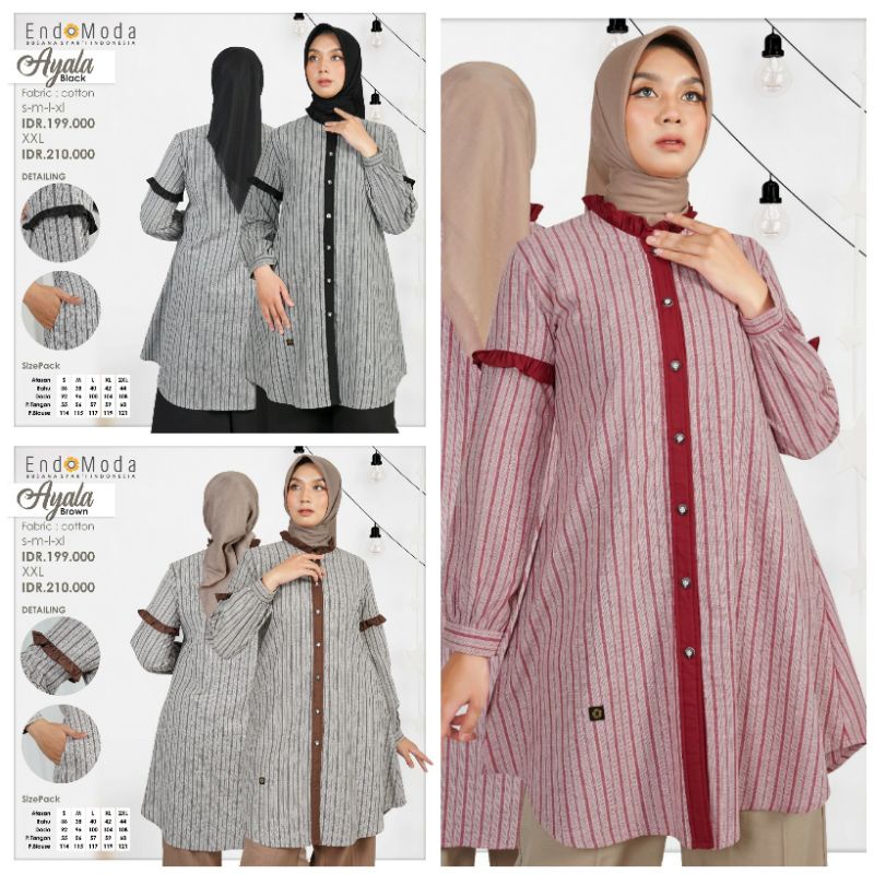 TUNIK ENDOMODA AYALA ATASAN AYALA LURIK ORIGINAL