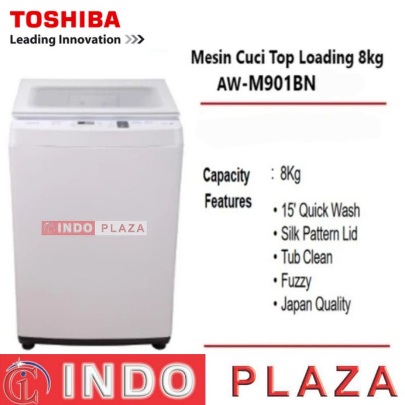 MESIN CUCI TOSHIBA 1 Tabung 8 Kg / 8Kg AW-M901BN NEW 2023