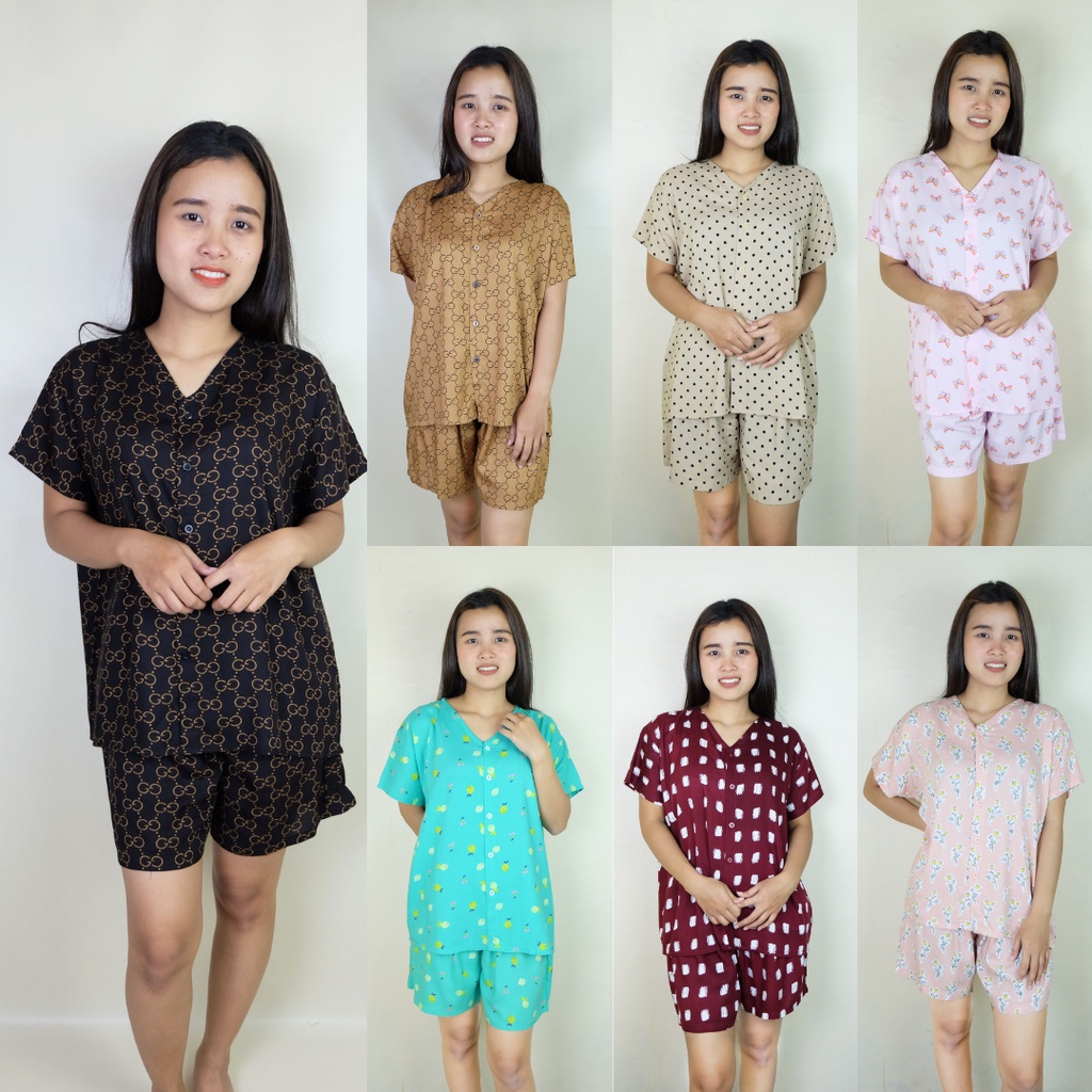 home wear dewasa piyama rayon pajamas celana pendek bahan lembut busui firendly