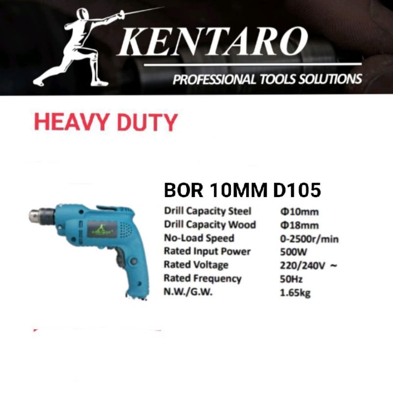 BOR LISTRIK 10MM D105 HEAVY DUTY KENTARO JAPAN QUALITY