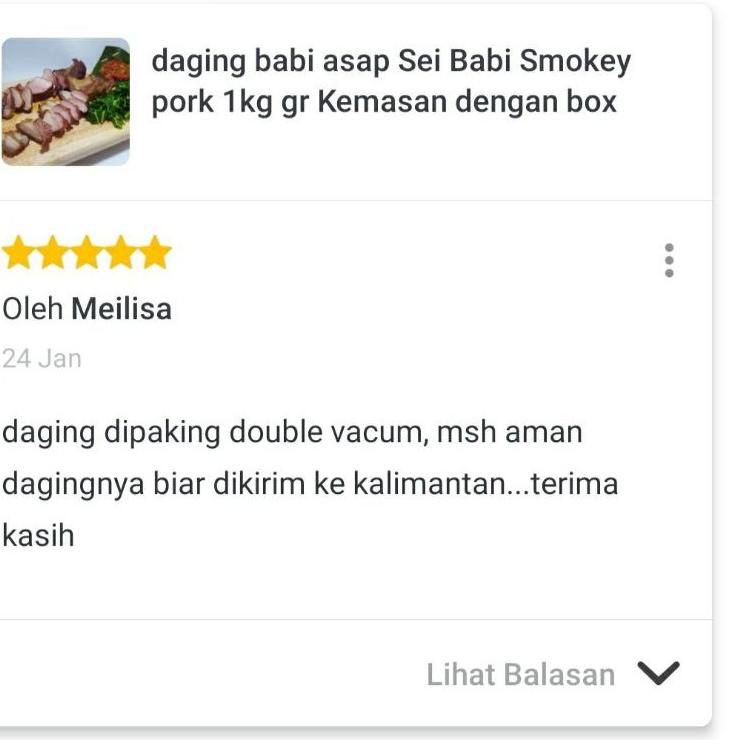 

⇿ 1kg Daging Babi Asap Sei Babi smokey Pork lezat murah ⇰