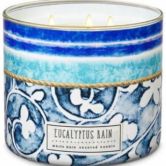 Bath and Body Works Eucalyptus Rain 3 Wick Candle (Besar)