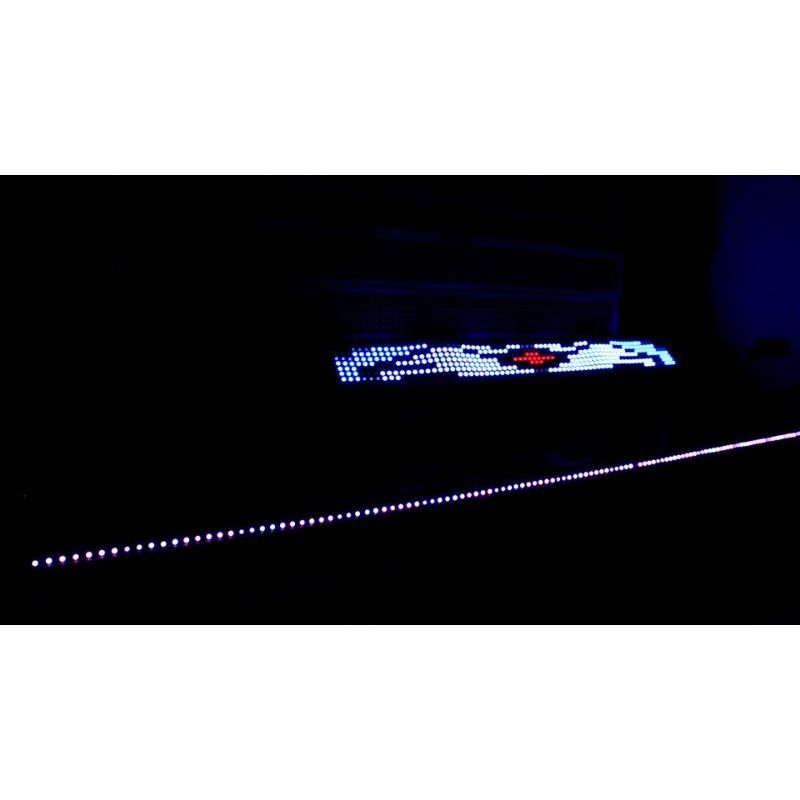 LED STROBO KACA DORAEMON PIKACHU 7 BARIS RUNNING TEXT