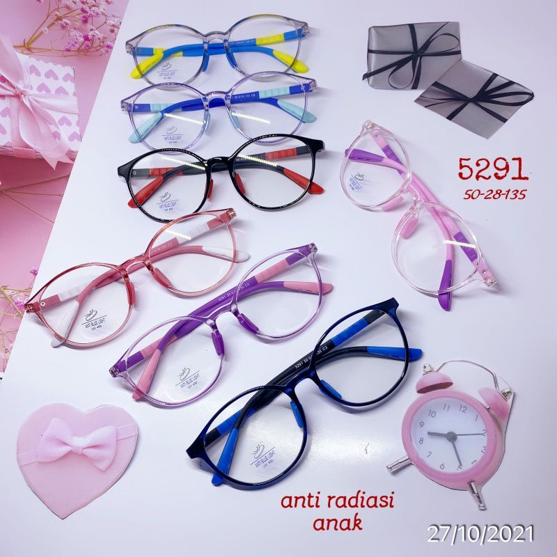 frame kacamata anak 5291 bahan plastik lentur dan ringan bentuk oval