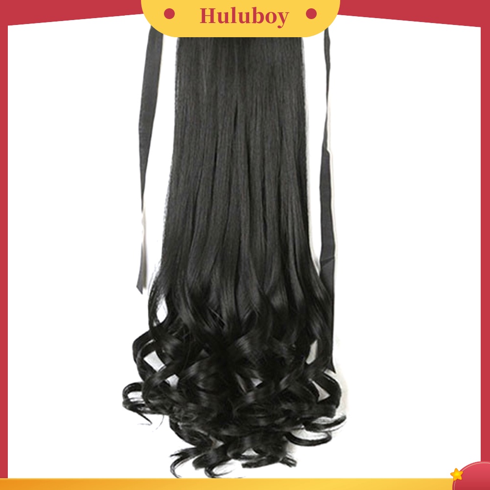 Wig Rambut Ekstensi Model Panjang Lurus Keriting Ukuran 38 / 48 / 58cm