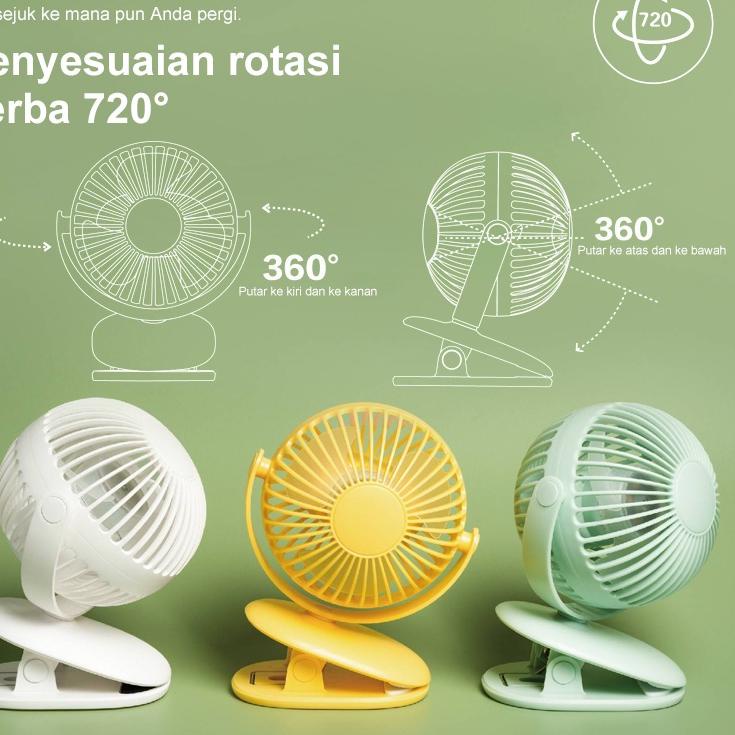 Get Now GOOJODOQ 1200mAh  Kipas Angin Lipat Meja dan Serbaguna Portable Fan USB Rechargeable  Super Tenang Kipas Angin Meja Spherical 720° Rotatable