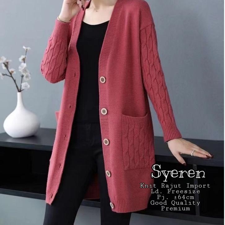 Terpercaya Jaket rajut import tebal wanita korean style terbaru. Jaket kardigan halus amary