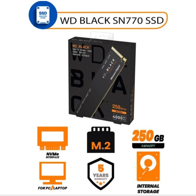 SSD WD Black SN770 NVME 250 GB