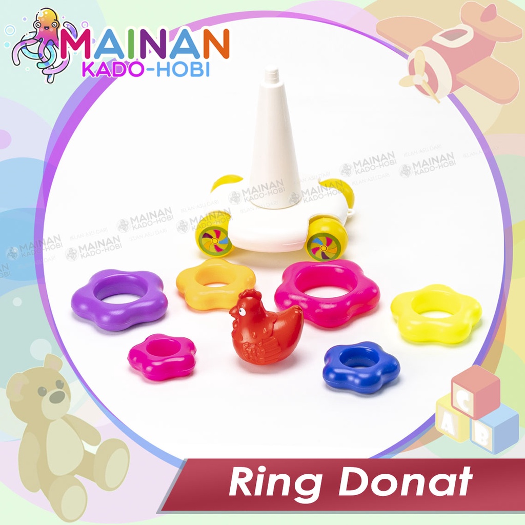 MAINAN ANAK EDUKASI STACKING DONAT SUSUN RING TOWER